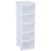 TAURUS STORAGE ORGANISER 5 DRAWER WHITE