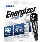 ENERGIZER BATTERY LITHIUM AAA PACK 4