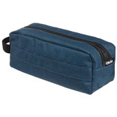 OKIN PENCIL CASE BARREL 2 ZIP 220 X 80MM DARK BLUE