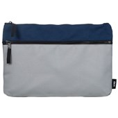 OKIN PENCIL CASE 2 ZIP 340 X 230 X 25MM BLUE AND GREY