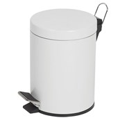 COMPASS POWDER COATED PEDAL BIN WHITE 5L