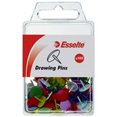 ESSELTE DRAWING PINS ASSORTED PACK 100