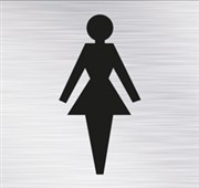 ROSEBUD SELF ADHESIVE SIGN ALUMINIUM W80 X L85MM WOMAN SYMBOL