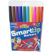 TEXTA SMARTTIP COLOURING MARKER ASSORTED WALLET 10