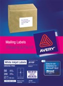 AVERY 936087 J8169 SHIPPING LABEL INKJET 4UP WHITE PACK 50 SHEETS