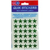 QUIKSTIK LABELS STAR 15MM GREEN PACK 150