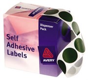 AVERY 937250 DMC24BL DISPENSER SELF ADHESIVE CIRCLE LABEL DISPENSER PACK DIA 24MM BLACK BOX 500