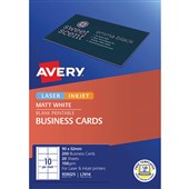 AVERY 959025 L7414 QUICK CLEAN BUSINESS CARD 150GSM 90 X 52MM MATTE WHITE PACK 200