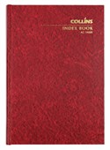 COLLINS NOTEBOOK 7MM RULED AZ INDEX HARD COVER A5 144 LEAF RED