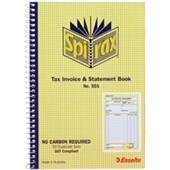 SPIRAX 555 TAX INVOICE AND STATEMENT BOOK CARBONLESS 50 PAGE 207 X 144MM