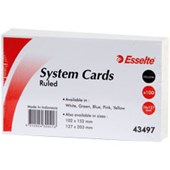 ESSELTE RULED SYSTEM CARDS 127 X 76MM YELLOW PACK 100