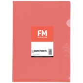 FM LSHAPED POCKET A4 RED PACK 12