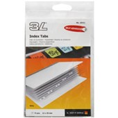 3L INDEX TAB 12 X 25MM WHITE TAB 72