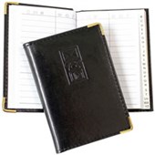 ADDRESS BOOK GBP BONDED LEATHER A7 GOLD CORNERS