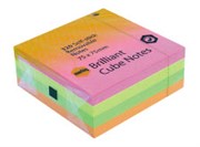 MARBIG CUBE NOTES 320 SHEETS 75 X 75MM ASSORTED BRILLIANT