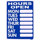 CRISTO POINT OF SALE SIGN W265 X L190MM HOURS OPEN MON  SUNDAY