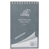 CROXLEY NOTEBOOK RULED TOP OPENING SPIRAL BOUND W100 X L165MM 50 LEAF