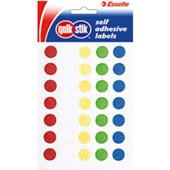 QUIKSTIK LABEL DISPENSER CIRCLE 14MM ASSORTED PACK 112