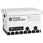 MARBIG ARCHIVE BOX STRONG W400 X H260 X D305MM BLACKWHITE