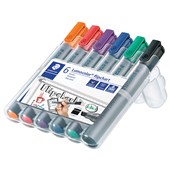 STAEDTLER 356 LUMOCOLOR FLIPCHART MARKER 20MM ASSORTED WALLET 6