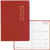 COLLINS DIARY POCKET A653P W72 X L122MM RED WEEK TO VIEW EVEN YEAR