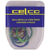 CELCO CARD RINGS 25MM ASSORTED METALLIC PACK 8