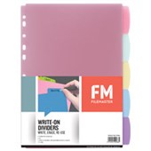 FM DIVIDERS A4 5 TAB WRITE ON COLOURED