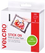 VELCRO HOOK AND LOOP STRIP DISPENSER INCLUDES 20 PERCENT EXTRA FREE W20MM X L21M WHITE