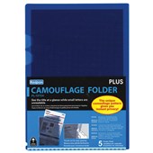 PLUS CAMOUFLAGE DOCUMENT WALLET LSHAPED POCKET A4 BLUE PACK 5