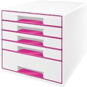 LEITZ WOW DOCUMENT CABINET A4 5 DRAWER PINK