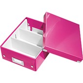 LEITZ WOW ORGANISER BOX CLICK AND STORE SMALL A5 PINK