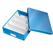 LEITZ WOW ORGANISER BOX CLICK AND STORE MEDIUM A4 BLUE