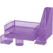 FM DESK ORGANISER SET MESH 6 PIECE PURPLE