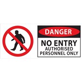 QSI SAFETY SIGN W340 X L120MM DANGER NO ENTRY