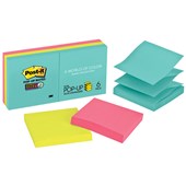 POSTIT R3306SSMIA SUPER STICKY POP UP NOTES MIAMI 76 X 76MM 90 SHEETS PACK 6