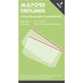 MILFORD TIMEPLANNER ORGANISER REFILL 6 RING RESEALABLE SLEEVE