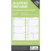 MILFORD TIMEPLANNER ORGANISER REFILL 6 RING UNDATED