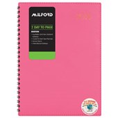 MILFORD DIARY BOSTON A42 PINK 2 DAYS PER PAGE WIRO EVEN YEAR