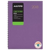 MILFORD DIARY BOSTON A52 PURPLE 2 DAYS PER PAGE WIRO EVEN YEAR