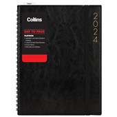 COLLINS DIARY PLATINUM A41 BLACK DAY PER PAGE WIRO EVEN YEAR