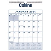 COLLINS WALL CALENDAR ONE MONTH TO VIEW W295 X L422MM EVEN YEAR