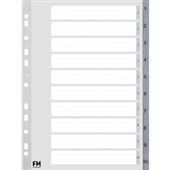 FM DIVIDERS PP A4 110 TAB GREY