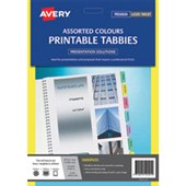 AVERY L7431 PRINTABLE TABS A4 ASSORTED COLOURS PACK 48