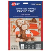 AVERY 980046 C32300 PRICING TAGS DOUBLE SIDED PRINTABLE 10UP W89 X L51MM 5 SHEETS WHITE