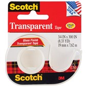 SCOTCH 157S TRANSPARENT TAPE ON DISPENSER 19MM X 76M