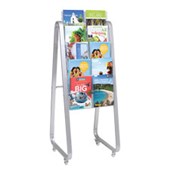 DEFLECTO LIT LOC BROCHURE HOLDER A4 5 TIER 10 COMPARTMENTS FLOOR STAND EASELSINGLE SIDED PORTRAIT SILVERGREY