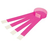 REXEL ID SERIAL NUMBER WRISTBANDS FLUORO PINK PACK 10