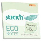 STICKN NOTES SELFADHESIVE ECO 100 SHEET W76 X L76MM PASTEL GREEN