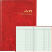 MILFORD ACCOUNT BOOK 3 MONEY COLUMN HARD COVER A4 84 LEAF