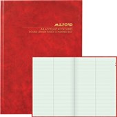 MILFORD ACCOUNT BOOK DOUBLE LEDGER PAGED AND INDEXED HARD COVER A4 84 LEAF